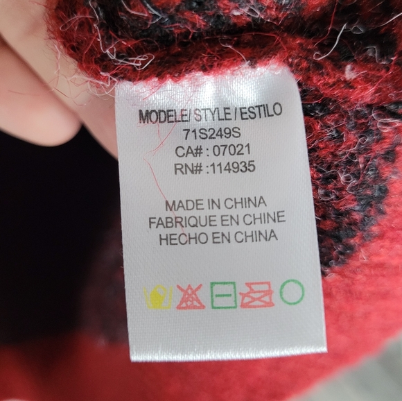 RD STYLE | crewneck windowpane plaid leopard animal print sweater - Picture 6 of 9